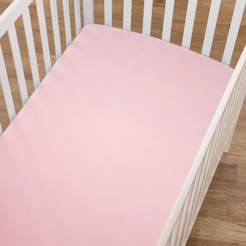 TL Care Fitted Crib Sheet 28" x 52", Soft Breathable Neutral 100% Cotton Jersey Sheet, Pink, for Boys and Girls, Fits Crib and Toddler Bed mattresses - Image 5